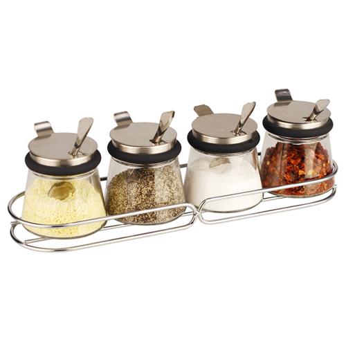 居元素玻璃調味罐四件套裝 歐式創意設計，點亮廚房美好生活